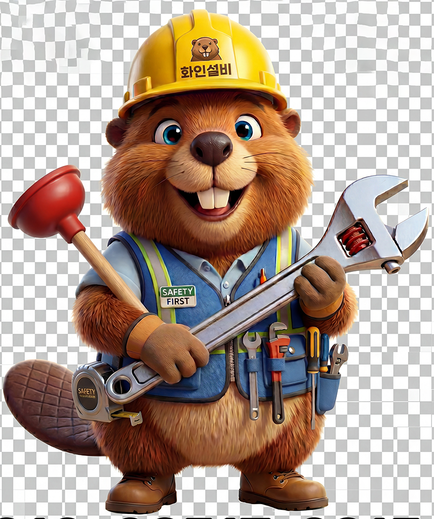 하수도 뚫는 비버 로고
